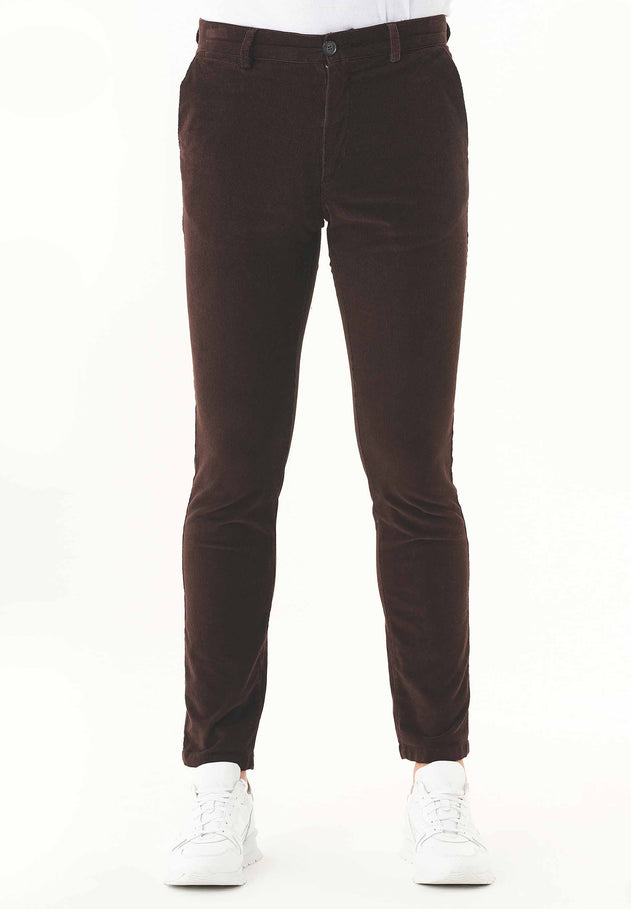 Men's Slim Fit Corduroy Trousers Espresso