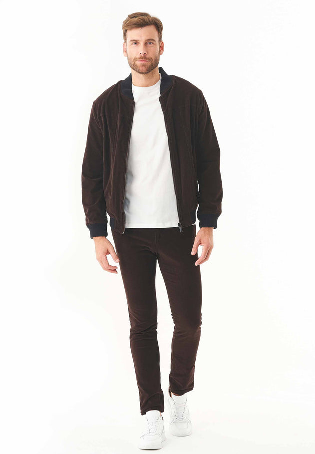 Men's Slim Fit Corduroy Trousers Espresso