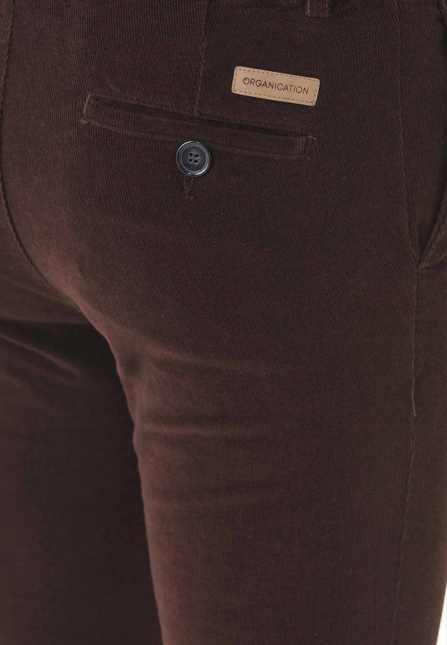 Men's Slim Fit Corduroy Trousers Espresso