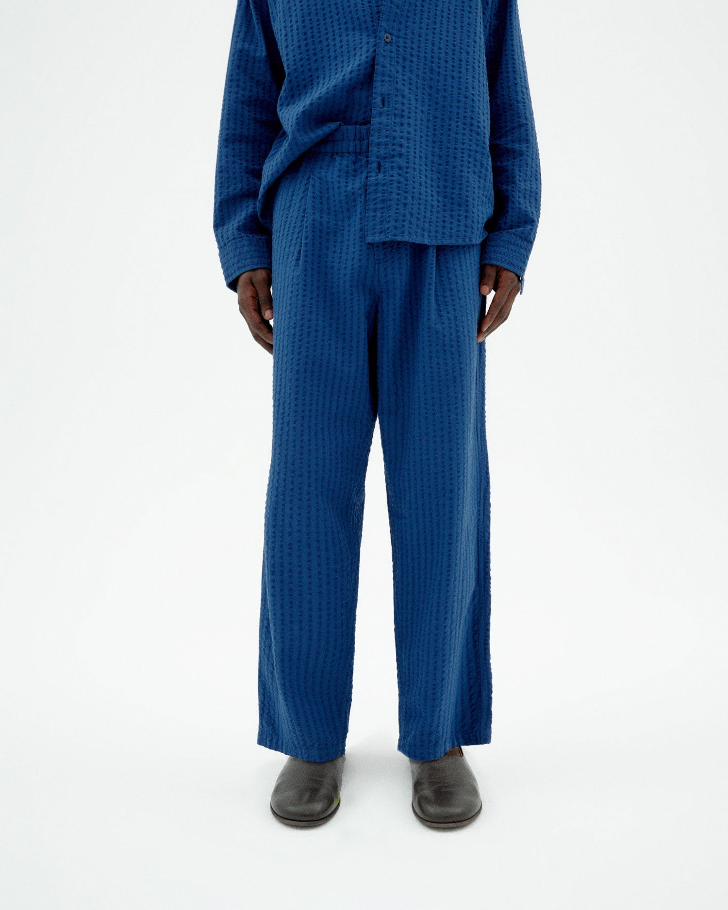Men's Luc Loose Seersucker Pants Blue