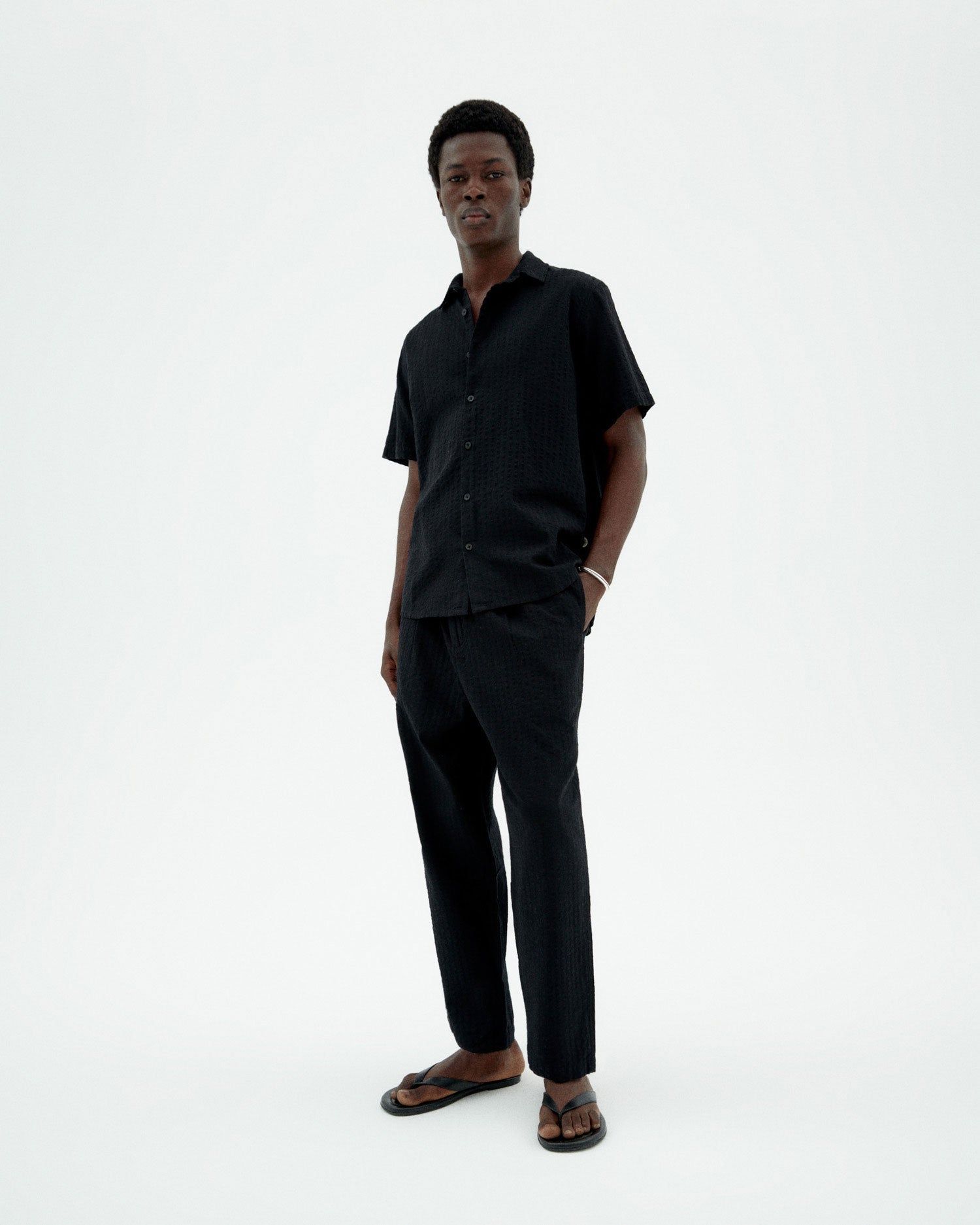 Luc Pants Seersucker Black