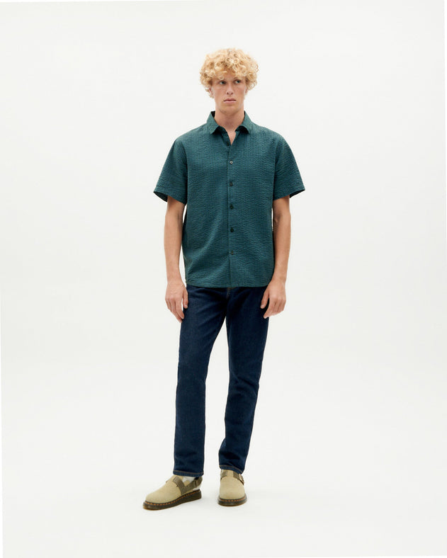 Men's Tom Button-Up Shirt Seersucker Green
