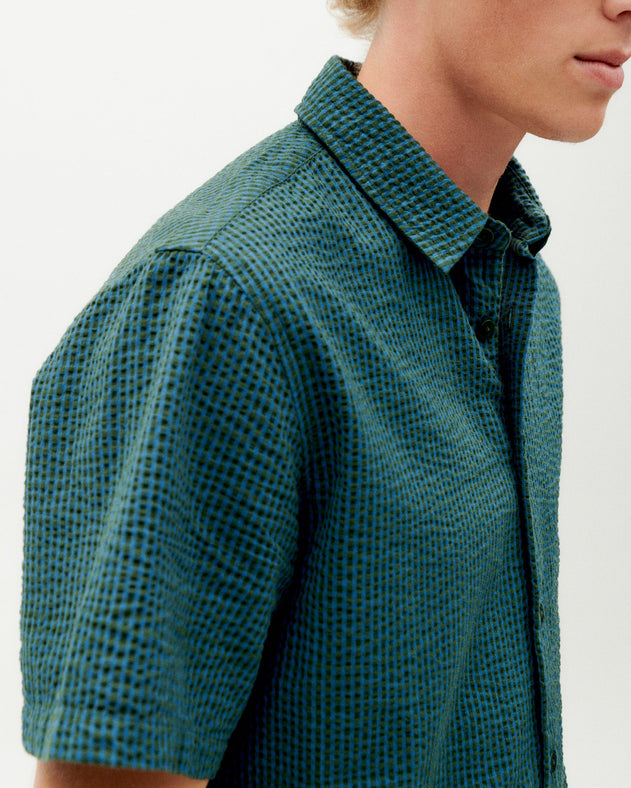 Men's Tom Button-Up Shirt Seersucker Green