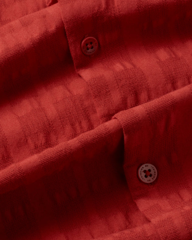 Men's Tom Button-Up Shirt Cuadrito Red