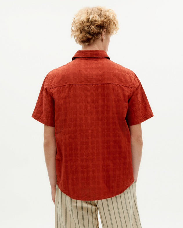 Men's Tom Button-Up Shirt Cuadrito Red