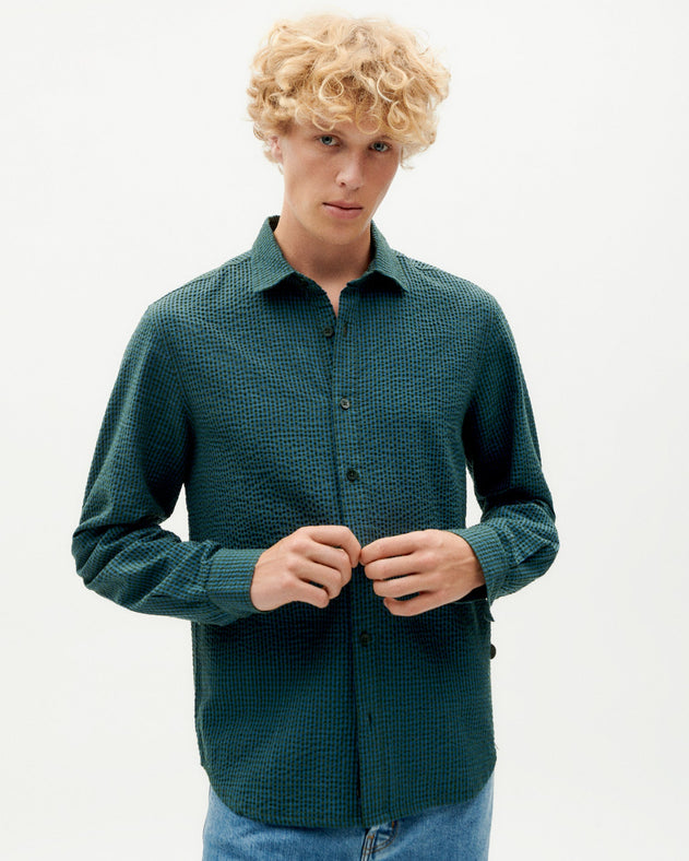 Thomas Shirt Green Seersucker