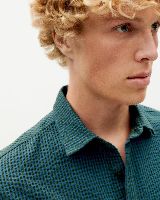 Thomas Shirt Green Seersucker
