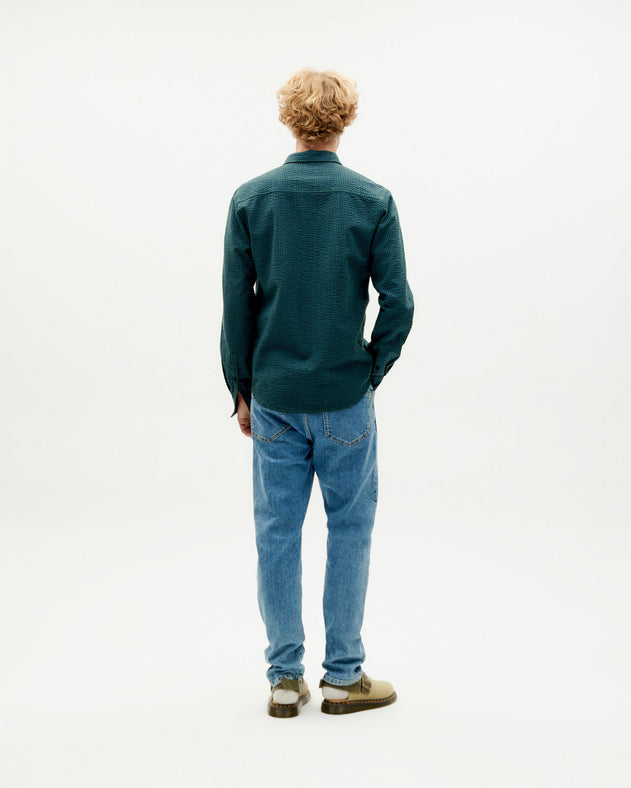 Thomas Shirt Green Seersucker