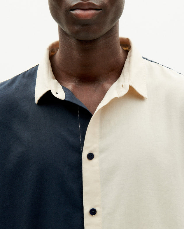 Men's Haru Button-Up Shirt Black/White