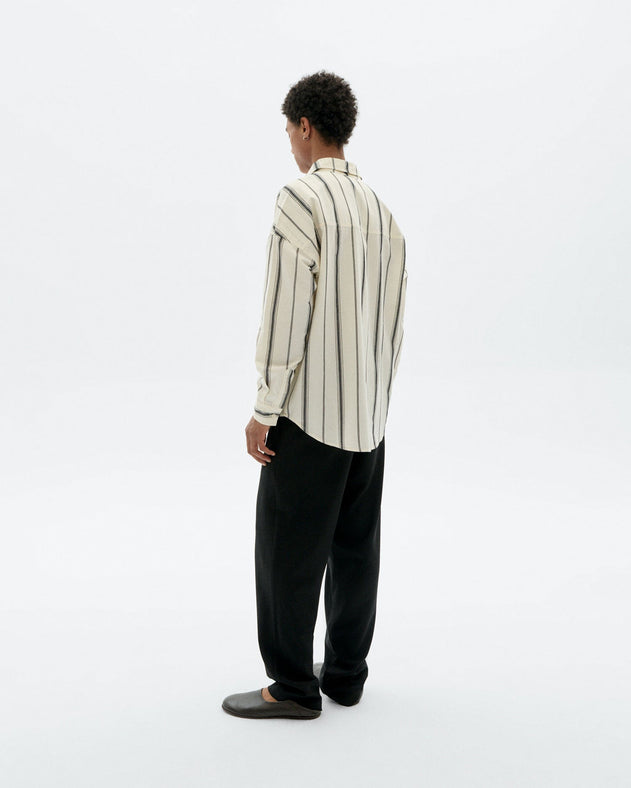 Haru Shirt White Black Striped