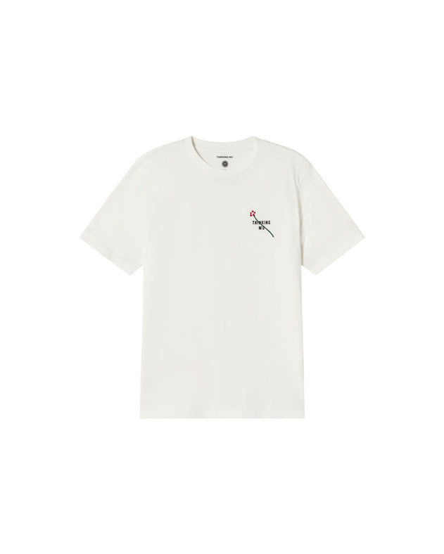 Zach T-Shirt White Embroidered Flower TM