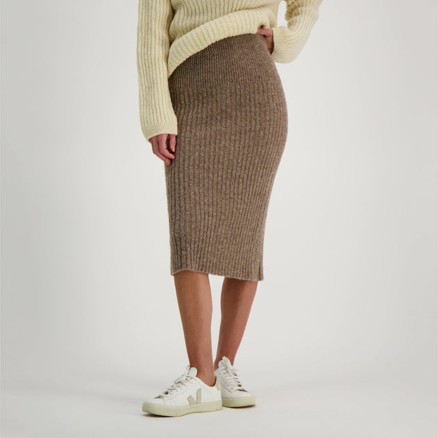 Marie Midi Skirt Beige