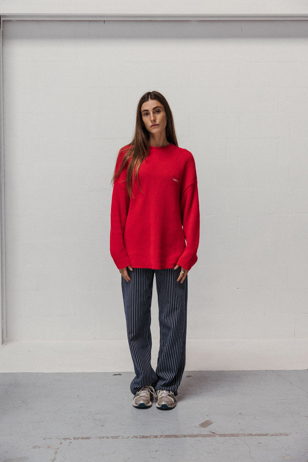 Boxy Knit Jersey Red