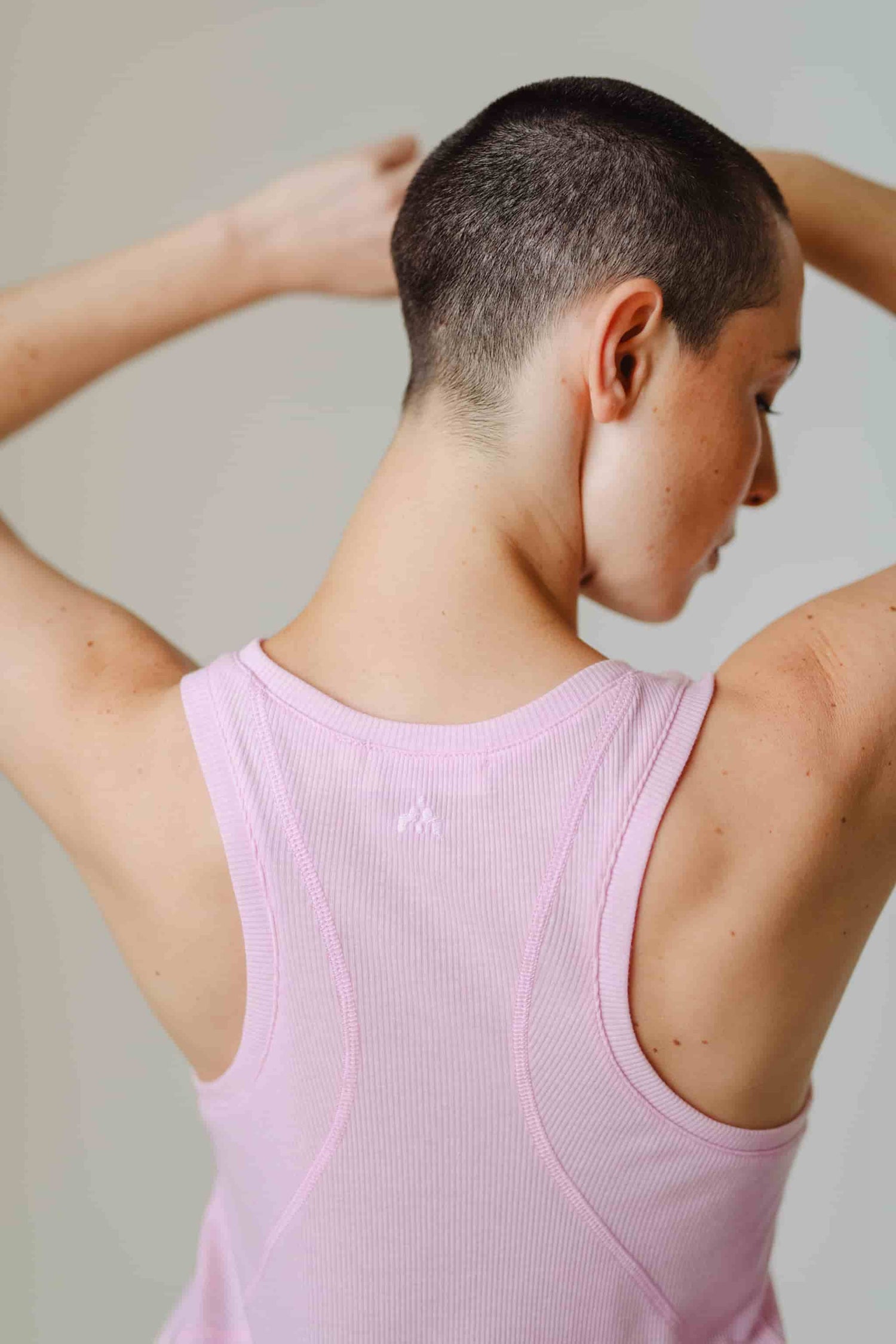 Ribbed Tech Tank Top White