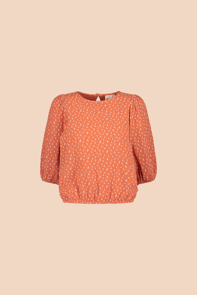 Cropped Blouse Vintage Leaf