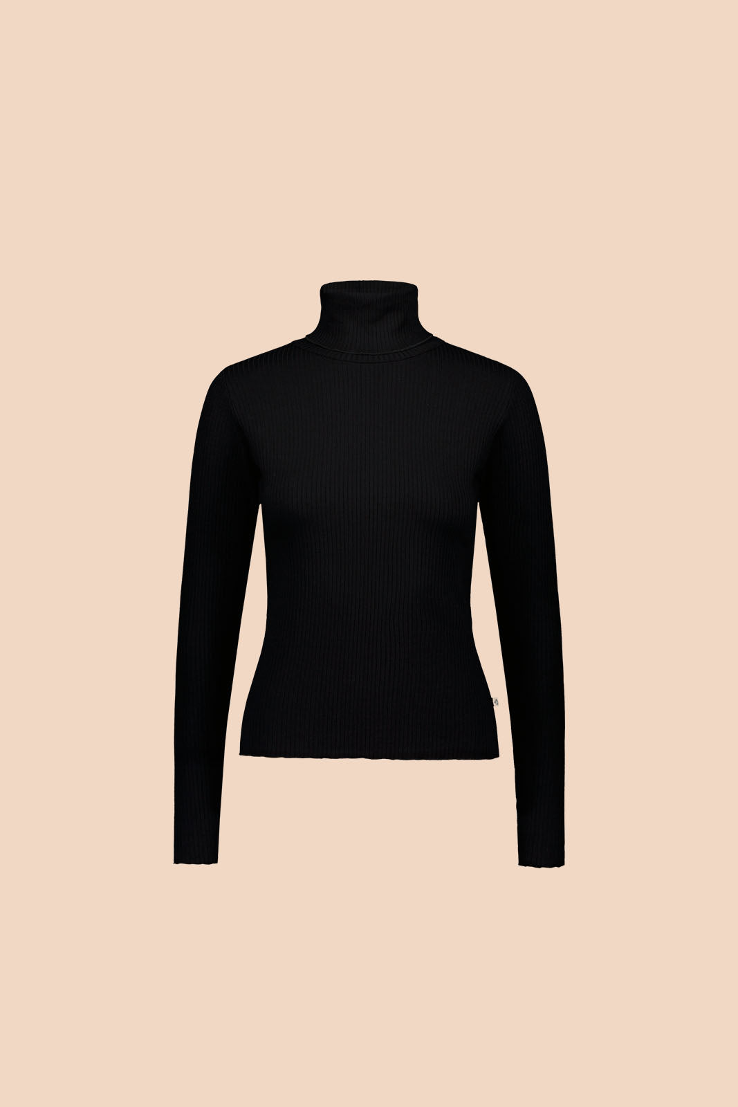 Rib Rollneck Long Sleeve Black