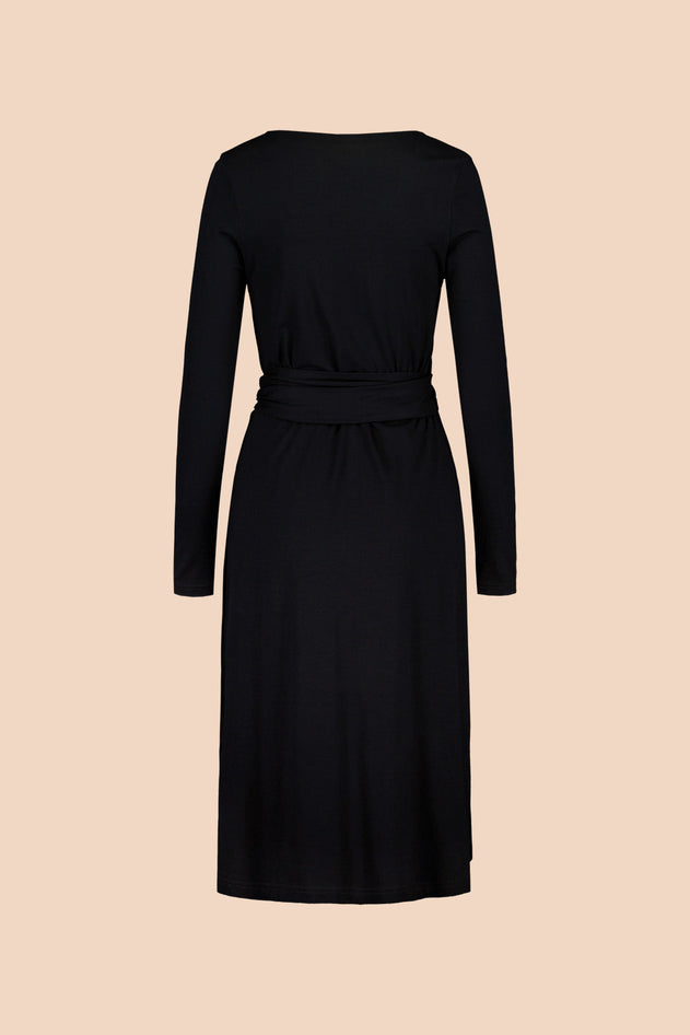 Soft Wrap Dress Black