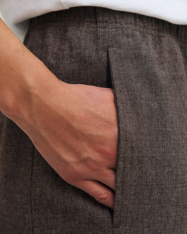 Pleated Wide Pants Canvas Brown