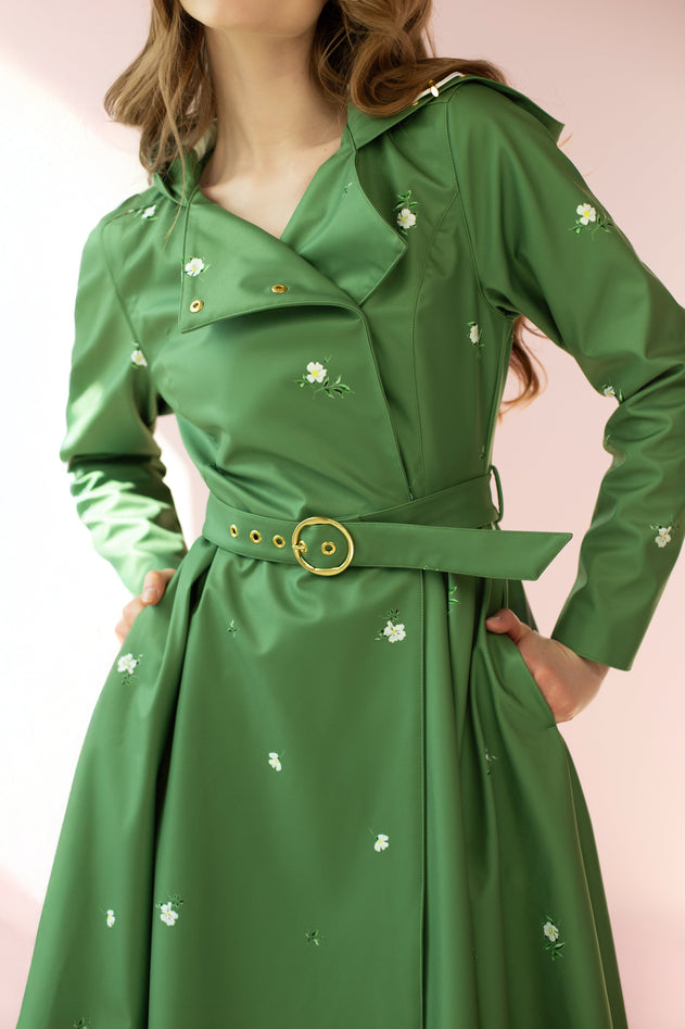 Double Breasted Trench Coat Primrose Green
