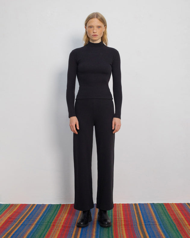 Ribbed Lounge Pants True Black