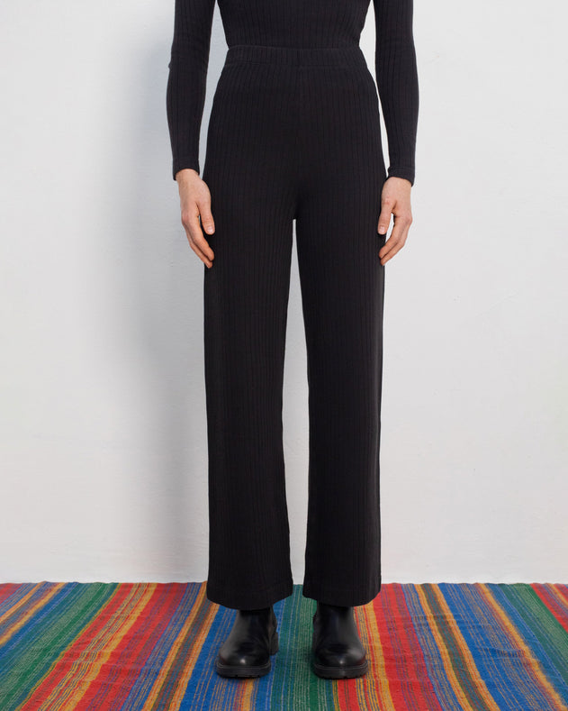Ribbed Lounge Pants True Black