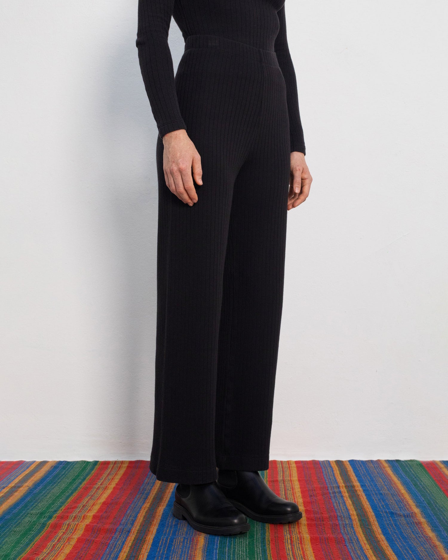 Ribbed Lounge Pants True Black