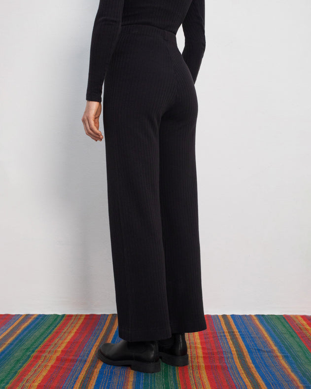 Ribbed Lounge Pants True Black
