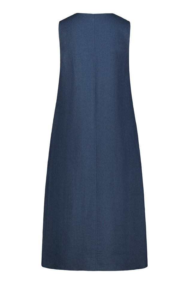 Rumar Strand Linen Midi Dress Blue