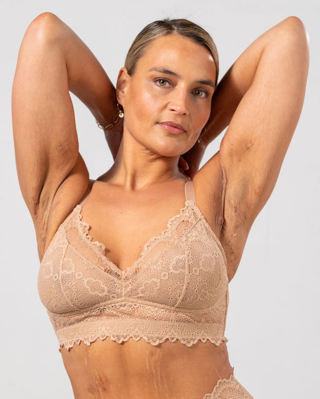 Lace Support Bra Warm Nude