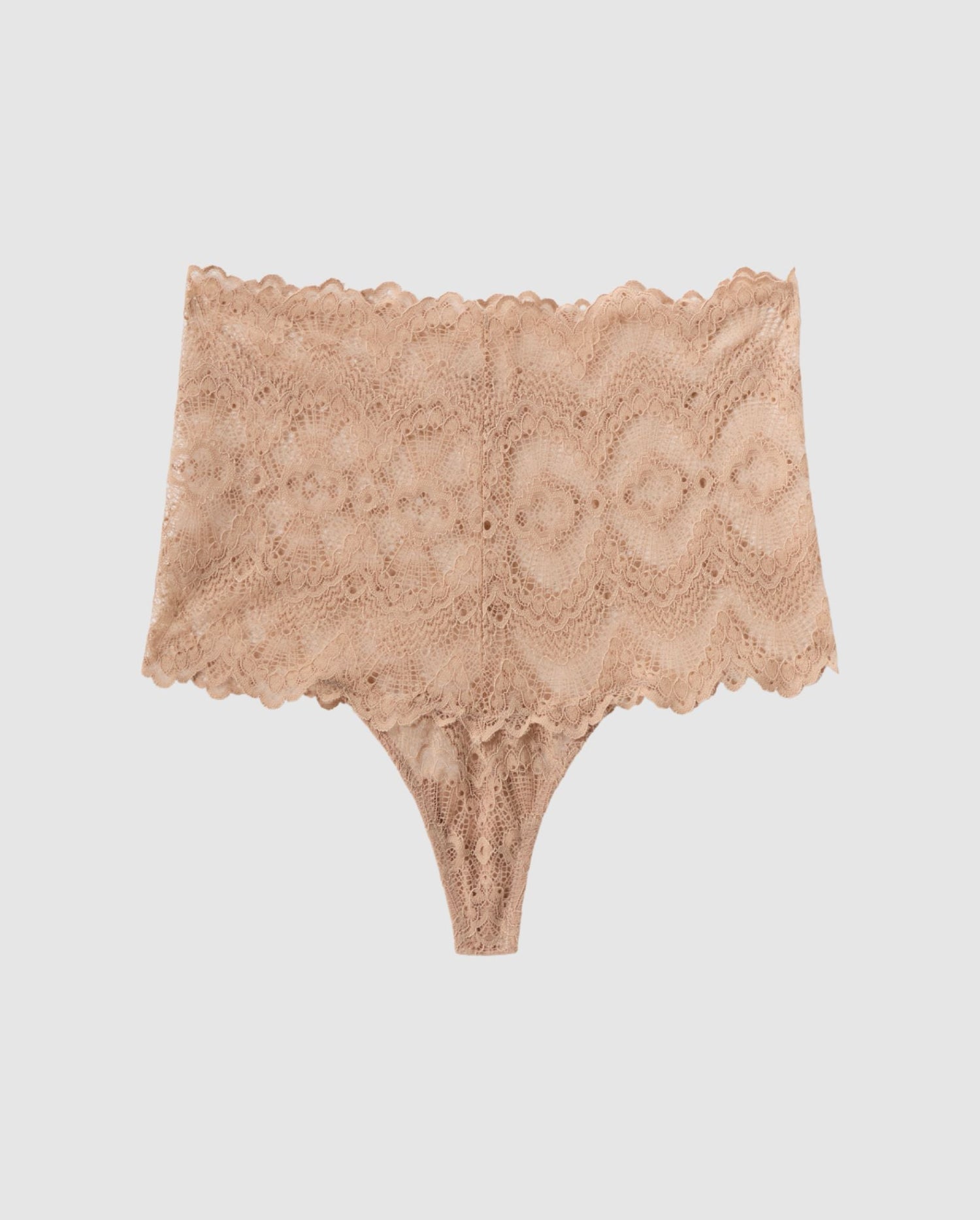 Lace Galloon Thong Warm Nude