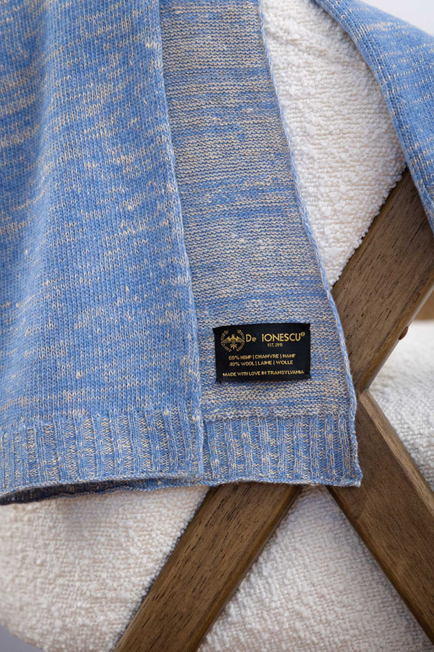 The Hemp & Wool Scarf Sky Blue