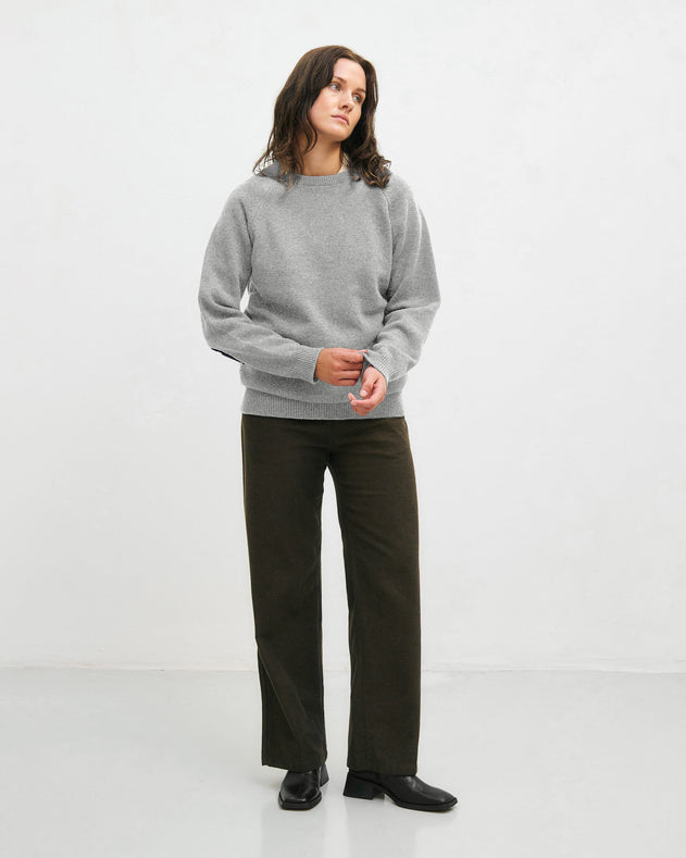 Smiling Knit Sweatshirt Grey Melange