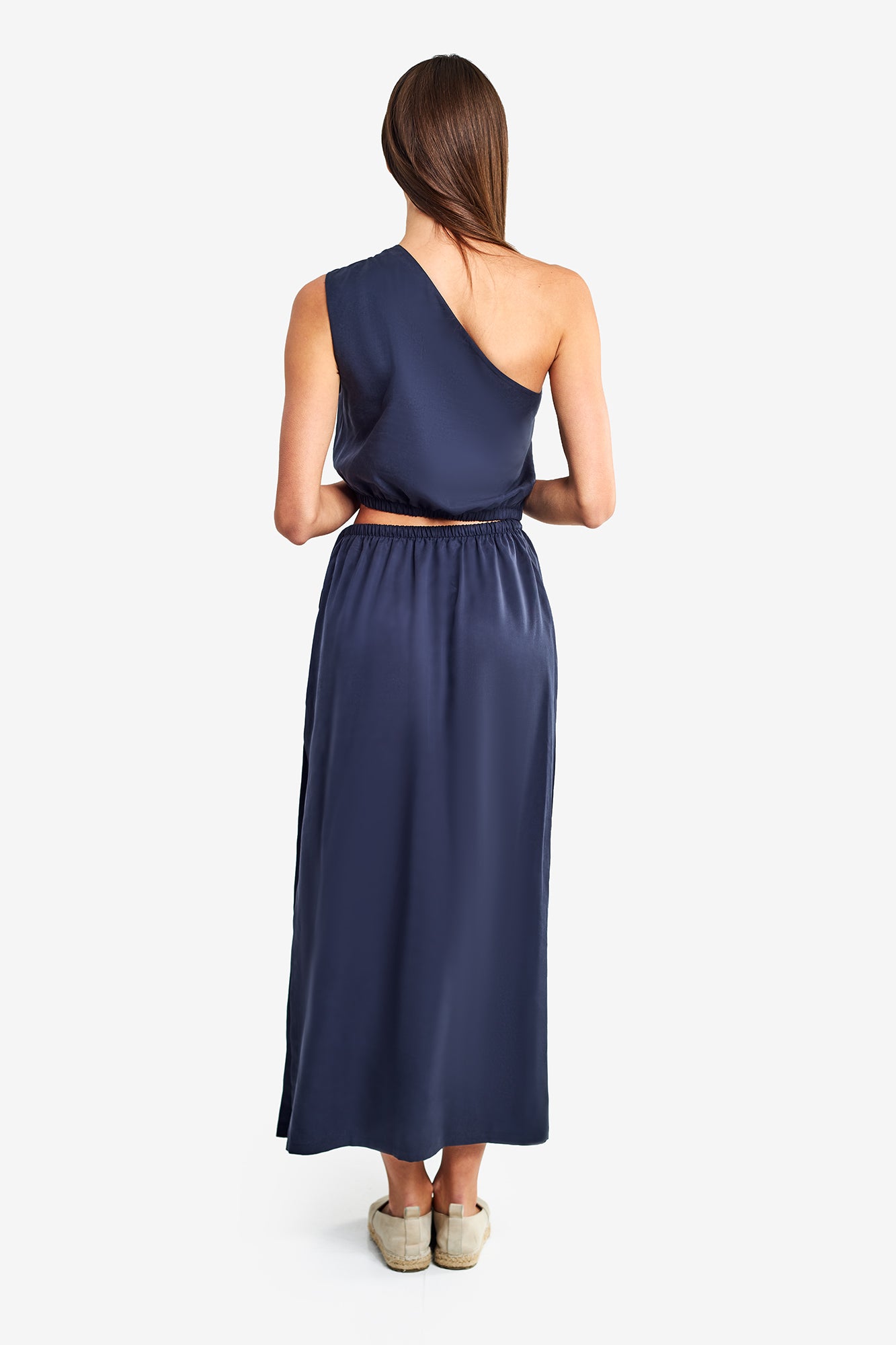 Milo Asymmetric Dress Navy Blue