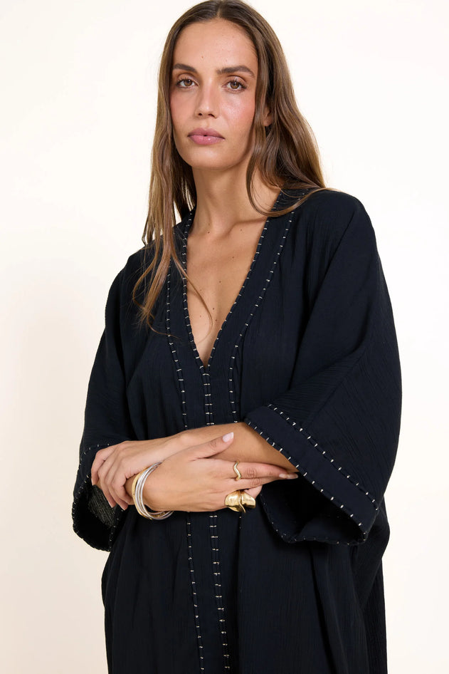 Sundara Kaftan Dress Onyx Black