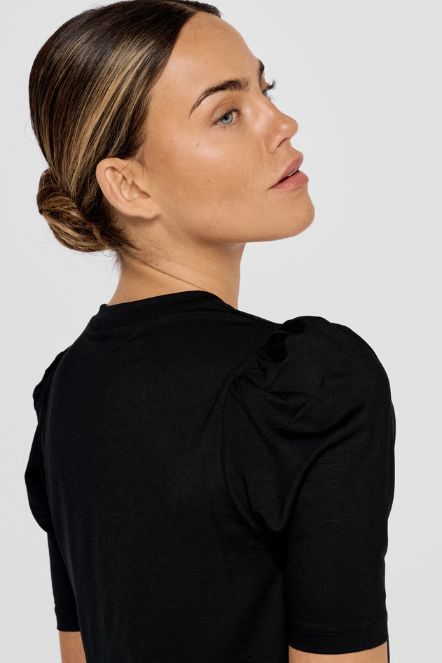 Tu Puff Sleeve Top Black