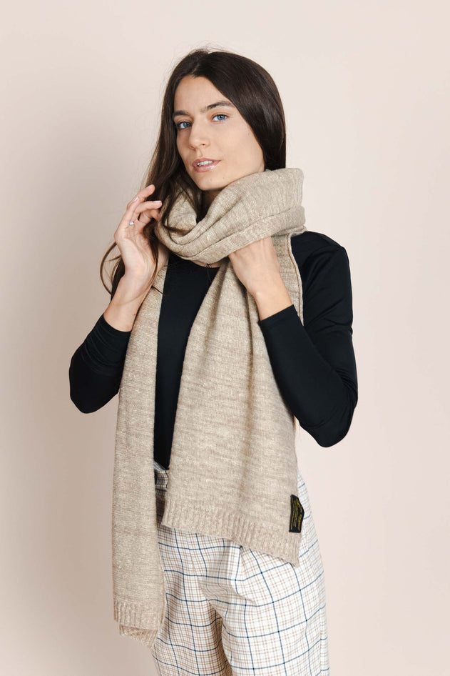 The Hemp & Wool Scarf Beige
