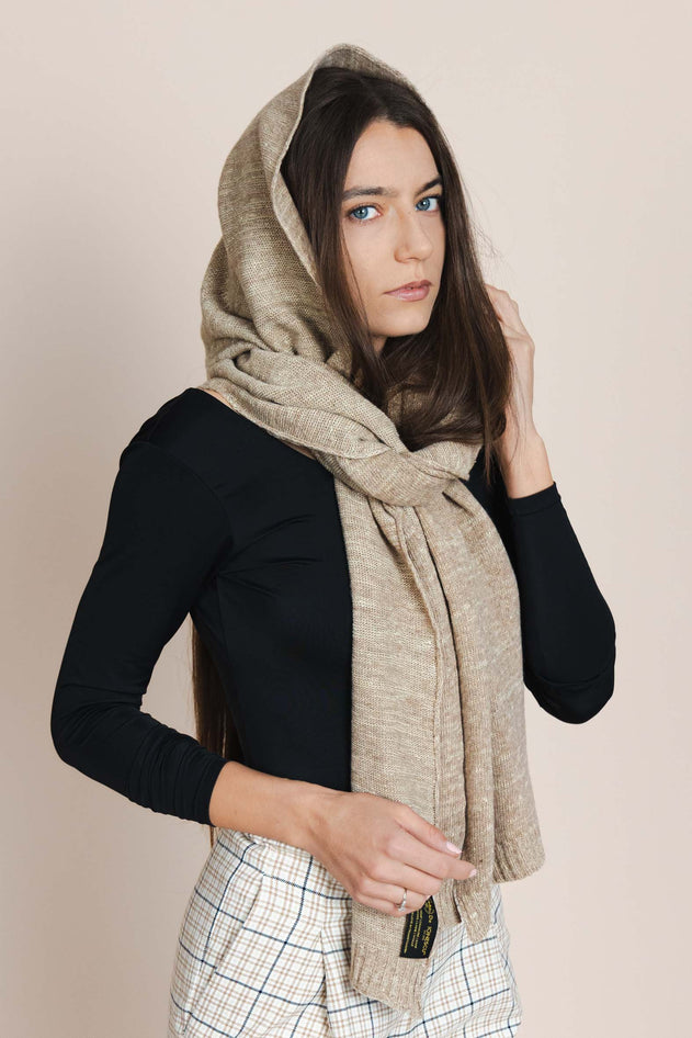 The Hemp & Wool Scarf Beige