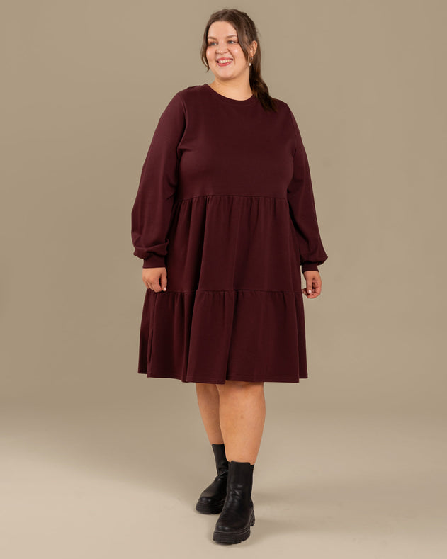 Long Sleeved Dress Burgundy