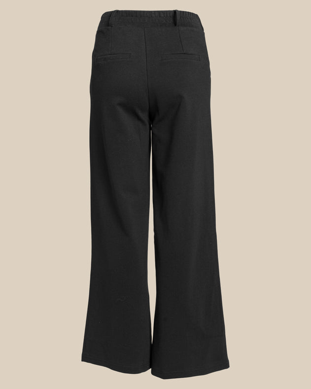 Wide Leg Pleated Pants Black