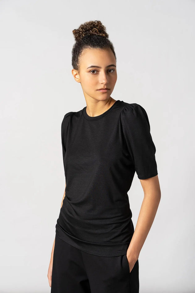 Tu Puff Sleeve Top Black - IVALO.COM