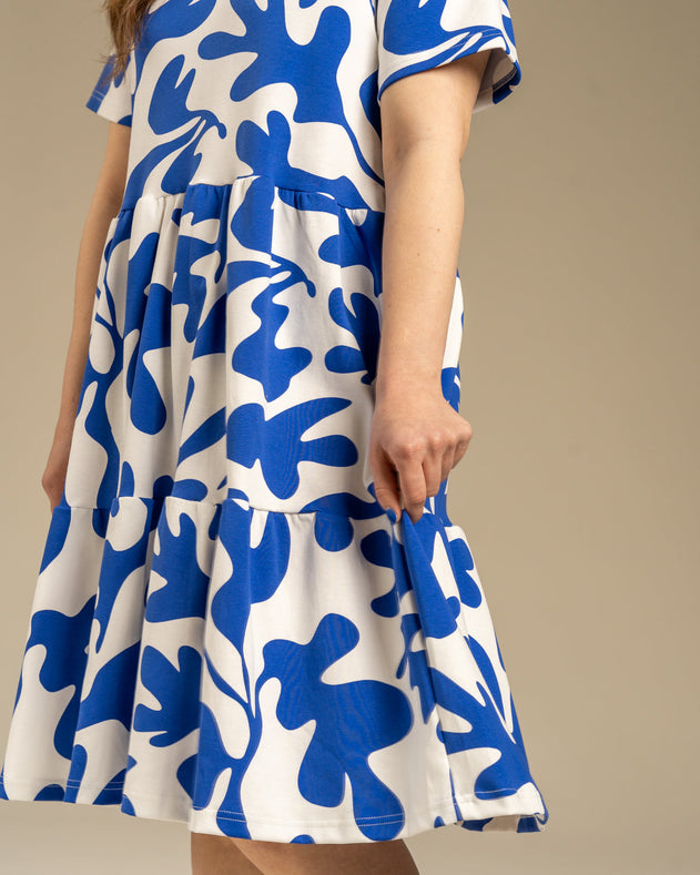 V-Neck Midi Dress Como Blue