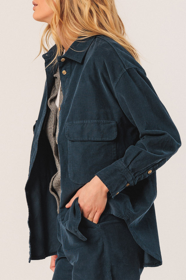Cotton Corduroy Shirt Blue