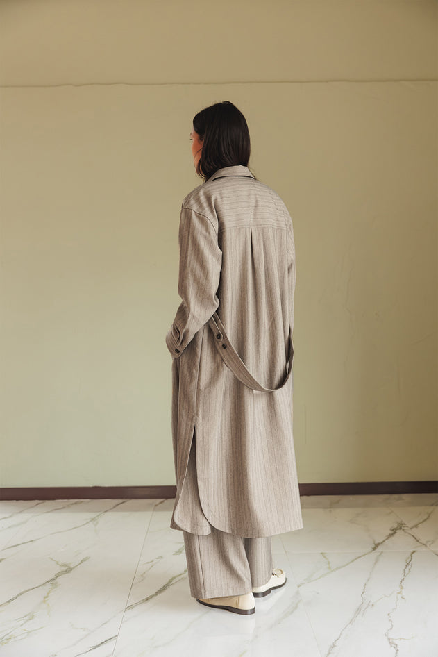 Fluid Shirt Dress Grey