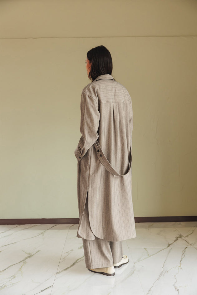 Fluid Shirt Dress Grey