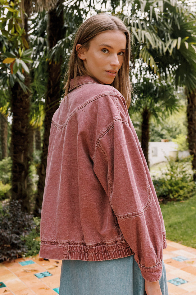 Washed Twill Jacket Red