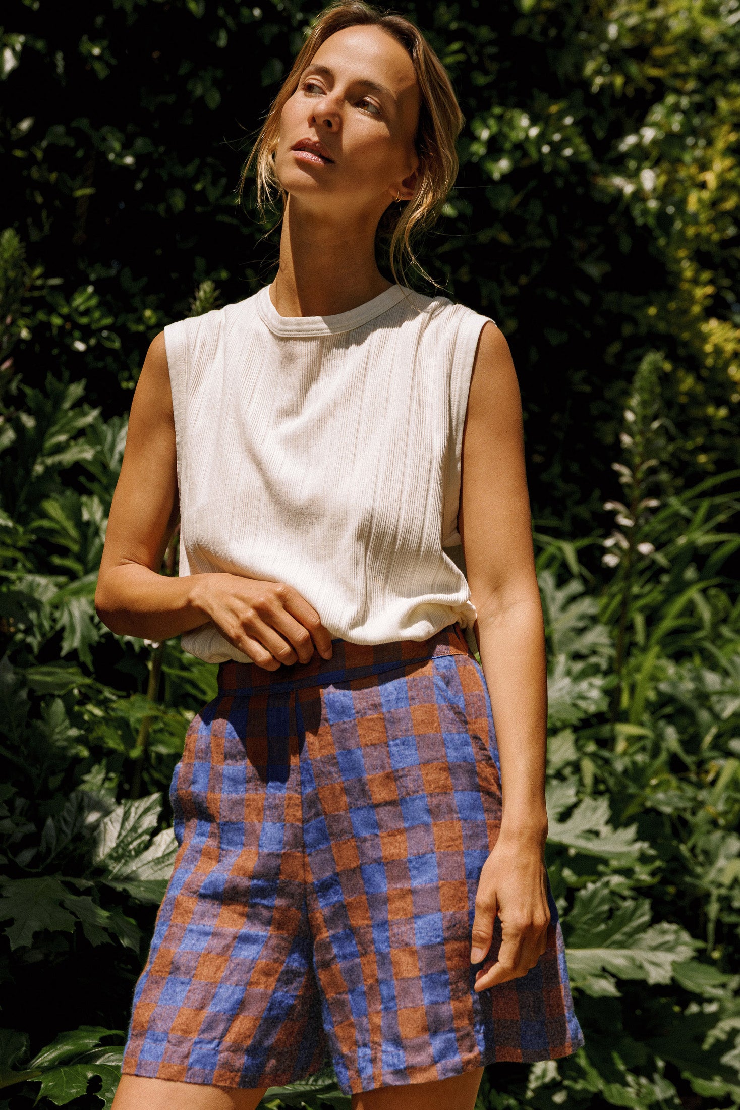 Retro Vichy Shorts Klein Blue