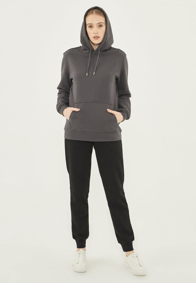 Women's Organic Cotton Hoodie With Kangaroo Pocket Asphalt
