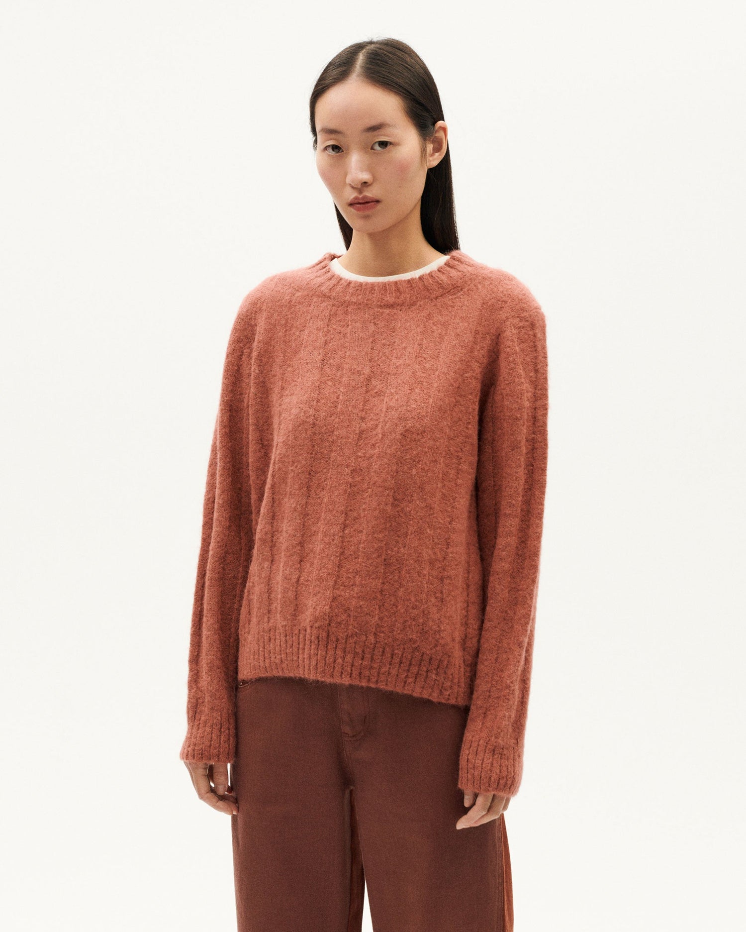 Red alpaca wool Layan sweater