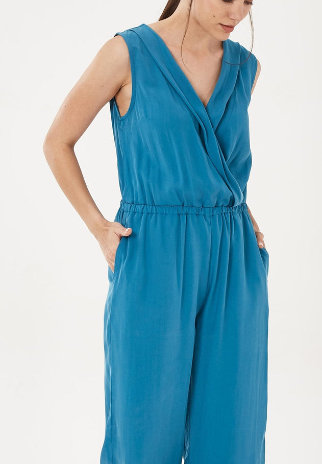 V-Neck Lyocell Jumpsuit Ocean