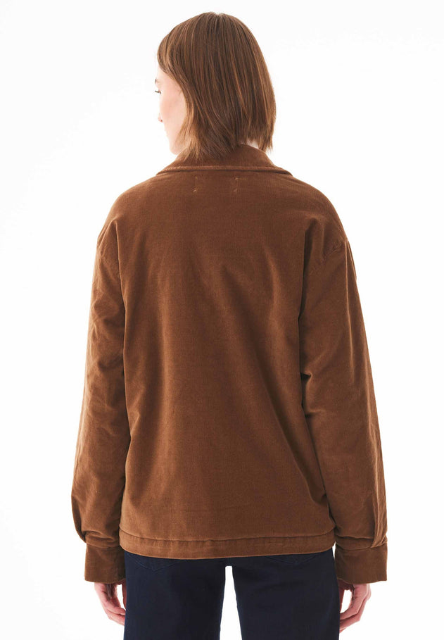 Women's Corduroy Jacket With Teddy Lining Camel